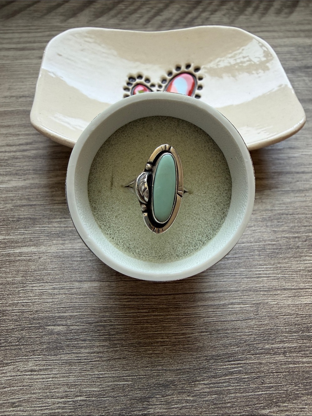 Sterling Silver Ring with Oval Turquoise Stone